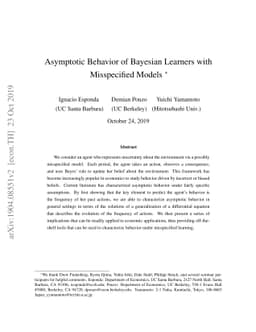 Asymptotic Behavior of Bayesian Learners with Misspecified Models