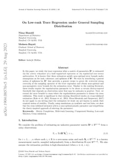 On Low-rank Trace Regression under General Sampling Distribution