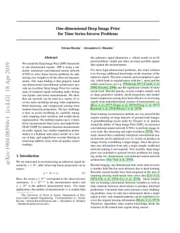 One-dimensional Deep Image Prior for Time Series Inverse Problems