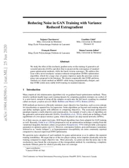 Reducing Noise in GAN Training with Variance Reduced Extragradient