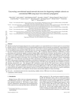 Uncovering convolutional neural network decisions for diagnosing
  multiple sclerosis on conventional MRI using layer-wise relevance propagation