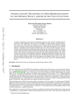 Interplanetary Transfers via Deep Representations of the Optimal Policy
  and/or of the Value Function