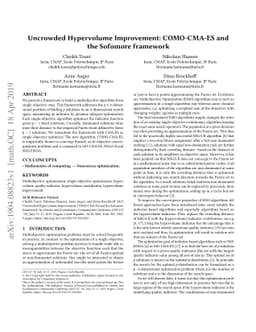 Uncrowded Hypervolume Improvement: COMO-CMA-ES and the Sofomore
  framework