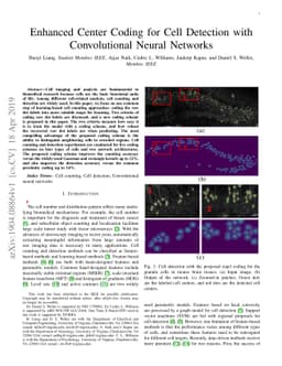 Enhanced Center Coding for Cell Detection with Convolutional Neural
  Networks