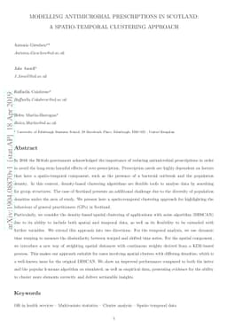 Modelling antimicrobial prescriptions in Scotland: A spatio-temporal
  clustering approach