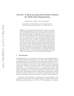 VoteNet: A Deep Learning Label Fusion Method for Multi-Atlas
  Segmentation