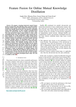 Feature Fusion for Online Mutual Knowledge Distillation