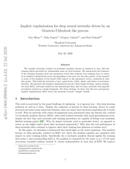 Implicit regularization for deep neural networks driven by an
  Ornstein-Uhlenbeck like process
