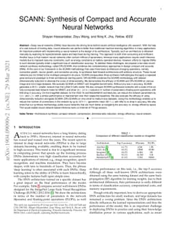 SCANN: Synthesis of Compact and Accurate Neural Networks