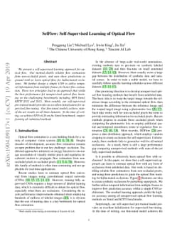 SelFlow: Self-Supervised Learning of Optical Flow