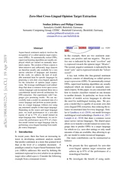 Zero-Shot Cross-Lingual Opinion Target Extraction