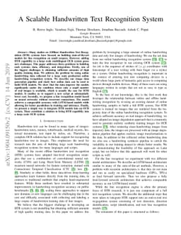 A Scalable Handwritten Text Recognition System