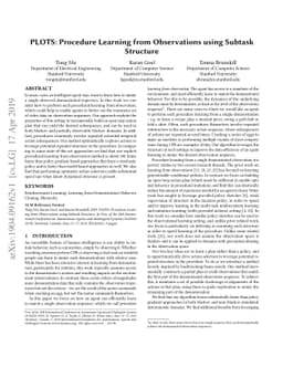 PLOTS: Procedure Learning from Observations using Subtask Structure