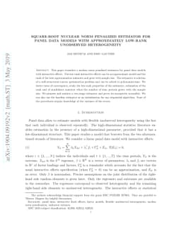 Square-root nuclear norm penalized estimator for panel data models with
  approximately low-rank unobserved heterogeneity