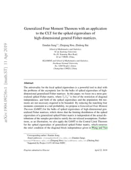 Generalized Four Moment Theorem with an application to the CLT for the
  spiked eigenvalues of high-dimensional general Fisher-matrices