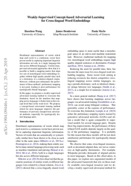 Weakly-Supervised Concept-based Adversarial Learning for Cross-lingual
  Word Embeddings
