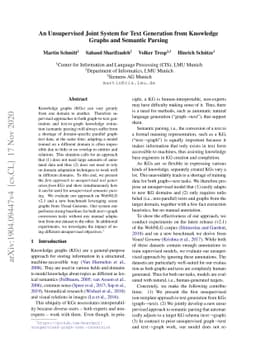 An Unsupervised Joint System for Text Generation from Knowledge Graphs
  and Semantic Parsing