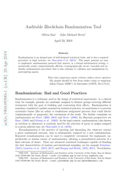 Auditable Blockchain Randomization Tool