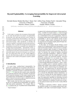 Beyond Explainability: Leveraging Interpretability for Improved
  Adversarial Learning