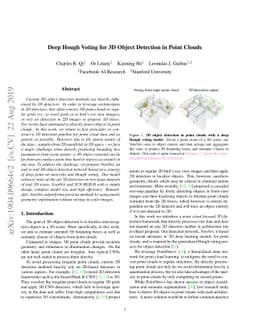 Deep Hough Voting for 3D Object Detection in Point Clouds