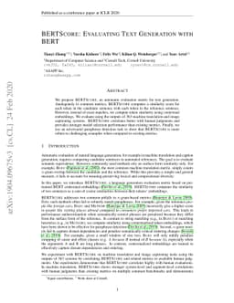 BERTScore: Evaluating Text Generation with BERT