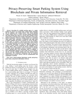 Privacy-Preserving Smart Parking System Using Blockchain and Private
  Information Retrieval