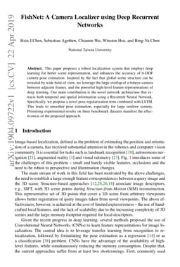 FishNet: A Camera Localizer using Deep Recurrent Networks