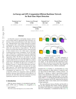 An Energy and GPU-Computation Efficient Backbone Network for Real-Time
  Object Detection