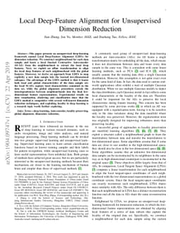 Local Deep-Feature Alignment for Unsupervised Dimension Reduction