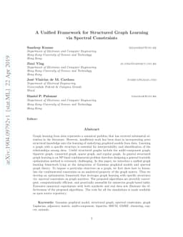 A Unified Framework for Structured Graph Learning via Spectral
  Constraints