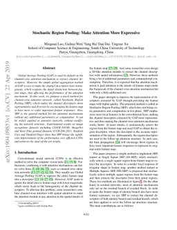 Stochastic Region Pooling: Make Attention More Expressive