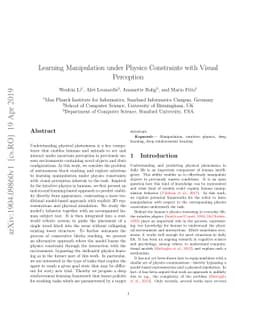 Learning Manipulation under Physics Constraints with Visual Perception