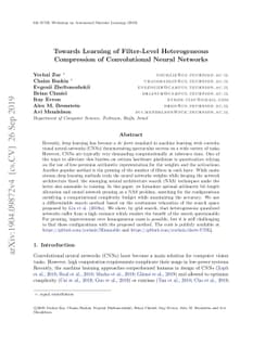 Towards Learning of Filter-Level Heterogeneous Compression of
  Convolutional Neural Networks