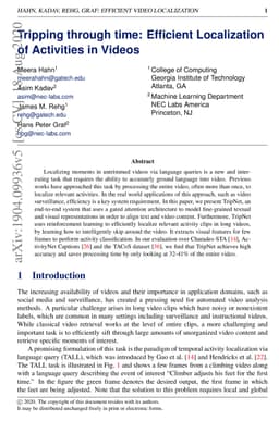Tripping through time: Efficient Localization of Activities in Videos