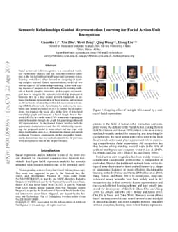 Semantic Relationships Guided Representation Learning for Facial Action
  Unit Recognition