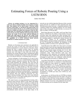 Estimating Forces of Robotic Pouring Using a LSTM RNN