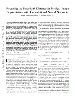 Reducing the Hausdorff Distance in Medical Image Segmentation with
  Convolutional Neural Networks