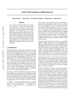 Semi-Cyclic Stochastic Gradient Descent