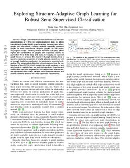 Exploring Structure-Adaptive Graph Learning for Robust Semi-Supervised
  Classification