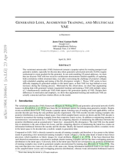 Generated Loss, Augmented Training, and Multiscale VAE