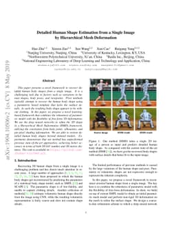 Detailed Human Shape Estimation from a Single Image by Hierarchical Mesh
  Deformation