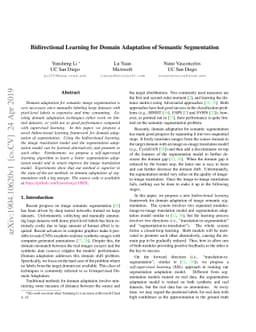 Bidirectional Learning for Domain Adaptation of Semantic Segmentation