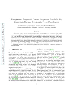 Unsupervised Adversarial Domain Adaptation Based On The Wasserstein
  Distance For Acoustic Scene Classification