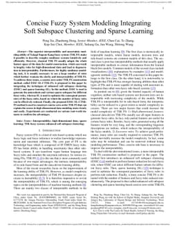 Concise Fuzzy System Modeling Integrating Soft Subspace Clustering and
  Sparse Learning