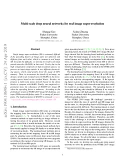 Multi-scale deep neural networks for real image super-resolution