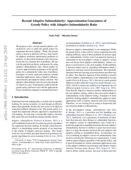 Beyond Adaptive Submodularity: Approximation Guarantees of Greedy Policy
  with Adaptive Submodularity Ratio