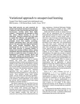 Variational approach to unsupervised learning