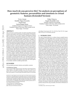 How much do you perceive this? An analysis on perceptions of geometric
  features, personalities and emotions in virtual humans (Extended Version)