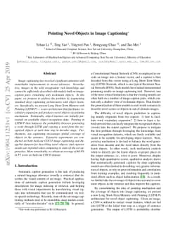 Pointing Novel Objects in Image Captioning
