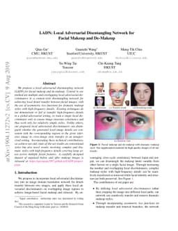LADN: Local Adversarial Disentangling Network for Facial Makeup and
  De-Makeup